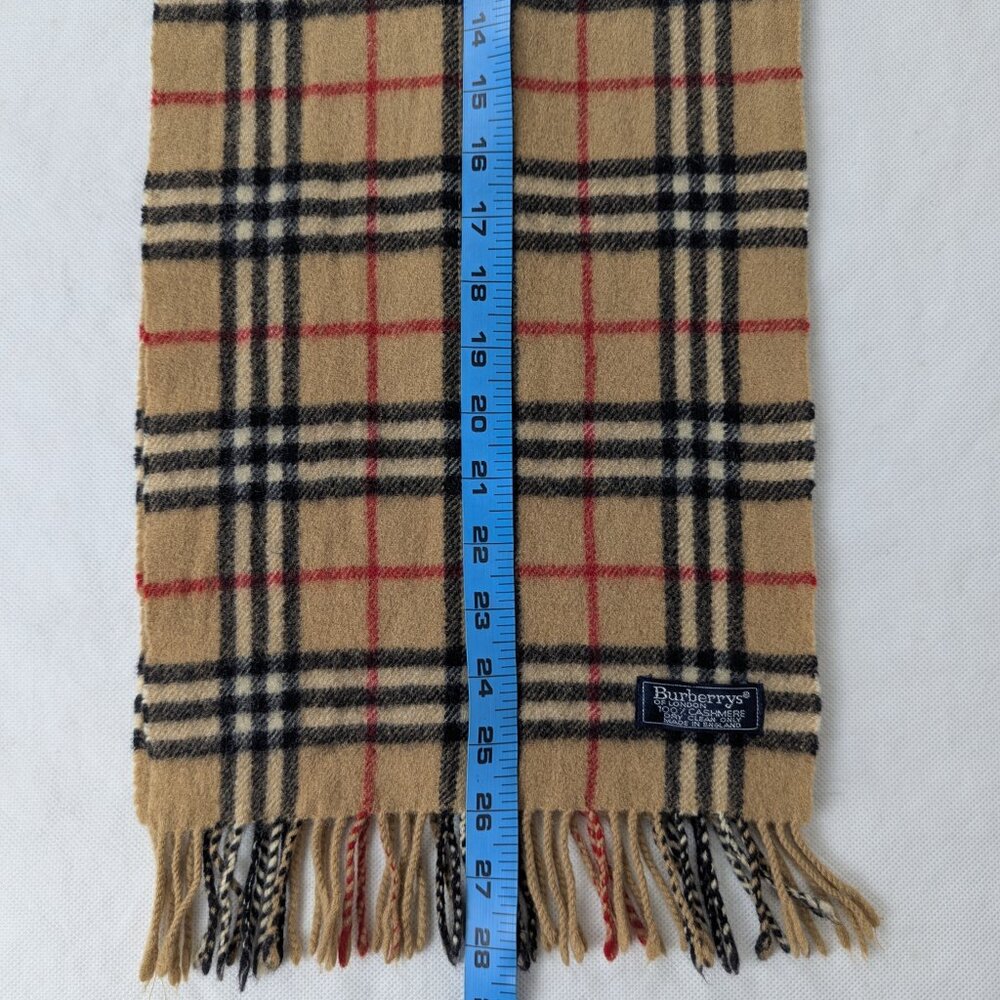 BURBERRY Cashmere Nova Check Scarf – Authentic Green Plaid – RARE FIND – FAST - Picture 6 of 7
